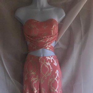 Pink and Gold tube Top with matching Pants